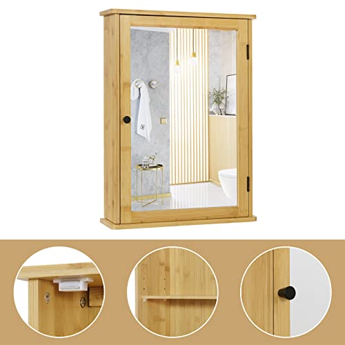 EUGAD Armadietto da Bagno con Specchio, Mobiletto