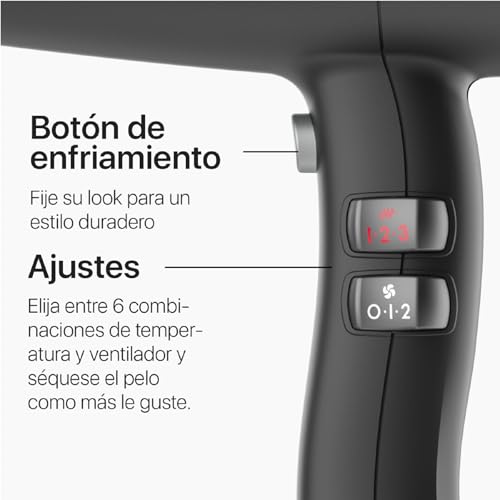 Valera, Swiss Light 3200, Secador de Pelo Profesional Ligero, Secador Pelo Iónico, 3 Niveles de Temperatura y Función Aire Frío, Filtro Extraíble, Cable Flexible, 1600 W, Swiss Made - imagen 6