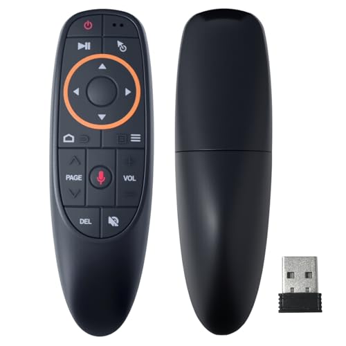 Shiarffe Air Mouse Remote Control, 2.4G Wireless, 6-Axis Gyroscope, IR Learning, Voice Control
