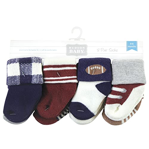 Image of Hudson Baby Baby 8-pack Cotton Rich Newborn and Terry Socks