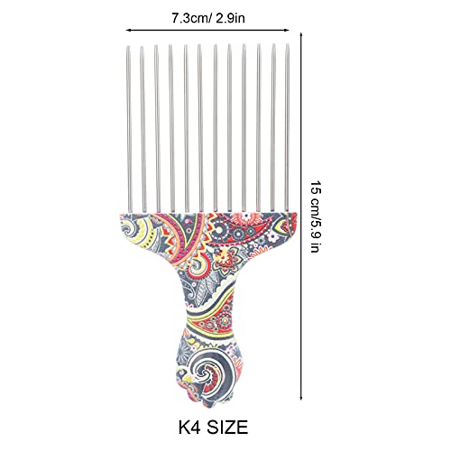 Peine Afro para Rizos de Acero Inoxidable Profesional miniatura 6