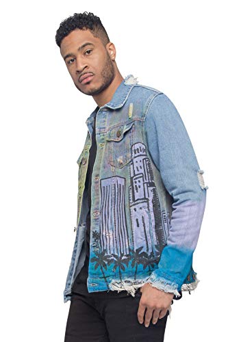 Image of VICTORIOUS Men's Distressed Denim Jacket