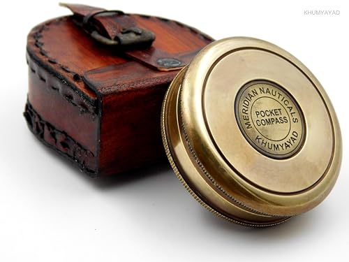 Brújula funcional de latón hecha a mano con funda de cuero y poema grabado de Robert Frost miniatura 5