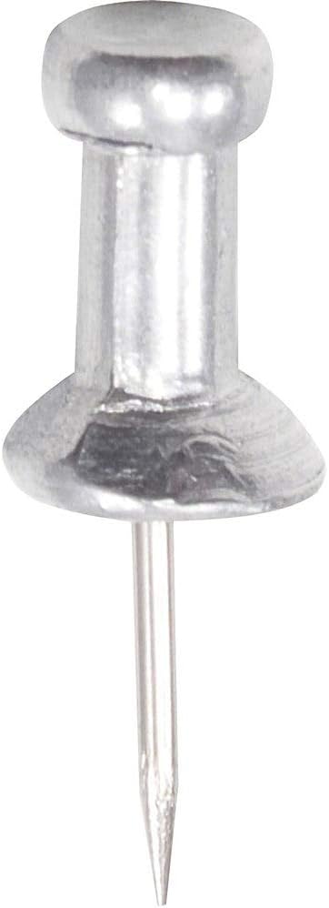 GEM CPAL3 Aluminum Head Push Pins, Aluminum, Silver, 3/8-Inch, 100/Box