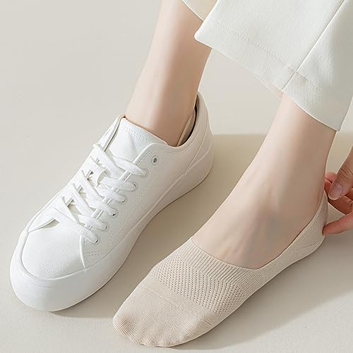Yizelli 3 Pairs Breathable No Show Socks for Women Girls Cotton Low Cut Non-slip Summer Invisible Socks4