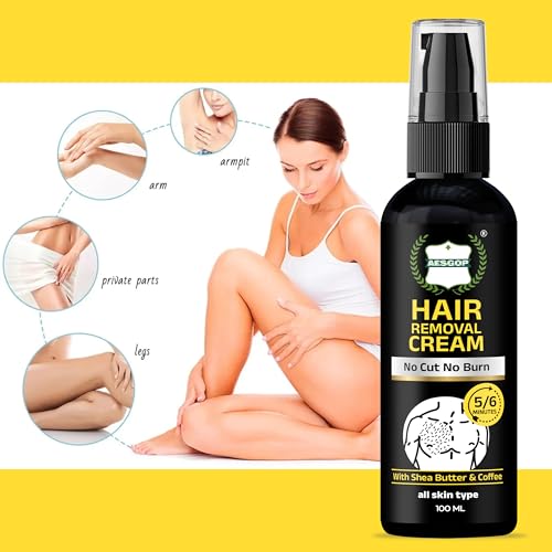 Image of Hair Removal Cream & Hair Removal Spray for Men & Women Fast & Painless, Soothing for Unwanted Coarse Pubic Hair, Suitable For All Skin Types - 100 Ml