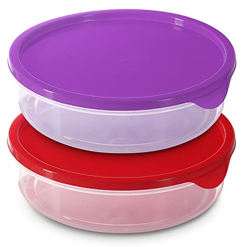 Zilpoo 2 Pack – 1 Compartment Meal Prep Container With Lid, Reusable Plastic Food Storage Box, Microwavable Adult Round Lunch Salad Bowls Bpa Free, 33.81 Oz. #TOP1
