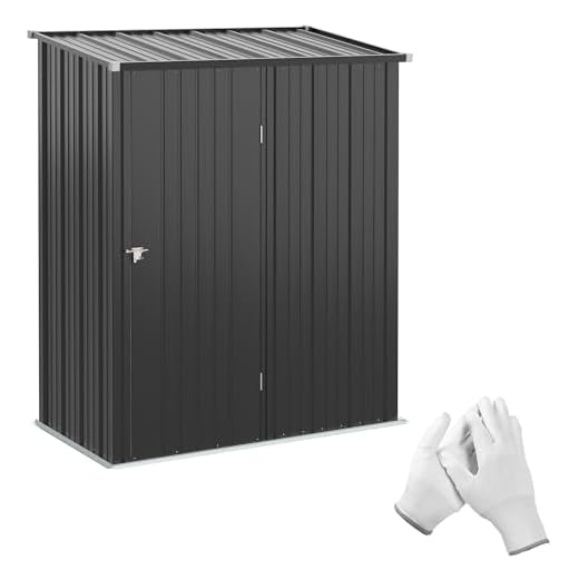 Outsunny Casetta da Giardino Porta Utensili in Lamiera Acciaio, Capanno per Attrezzi con Serratura, 161.5x94.5x196cm, Nero