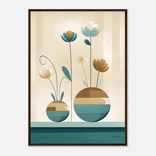 Affiche pot de fleur pour relooker un mur vide avec un poster de fleurs pastel 50x70 cm