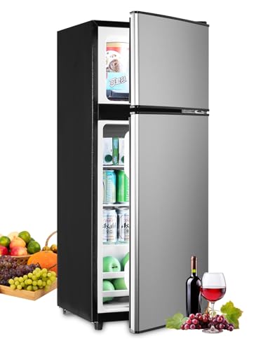 Image of F.W.WOOLWORTHS Refrigerator with Freezer 3.8 Cu.Ft Silver