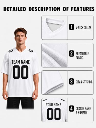 Image of Custom Replica Football Jersey with Name Number Logo