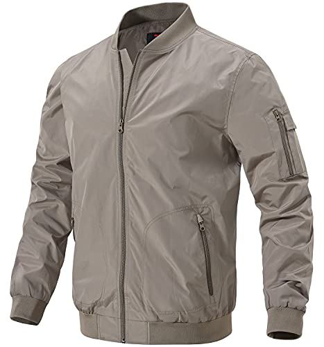 Image of Gopune Men's Windproof Bomber Jacket Lightweight Windbreaker Outdoor Golf Fashion Coat