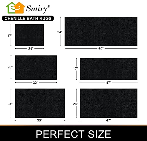 image for Smiry Luxury Chenille Bath Rug, Extra Soft and Absorbent Shaggy Bathro