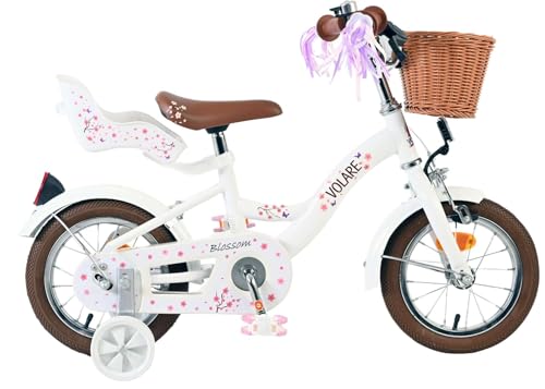Volare Blossom 12 blanc le vélo idéal pour apprendre à pédaler au parc en famille