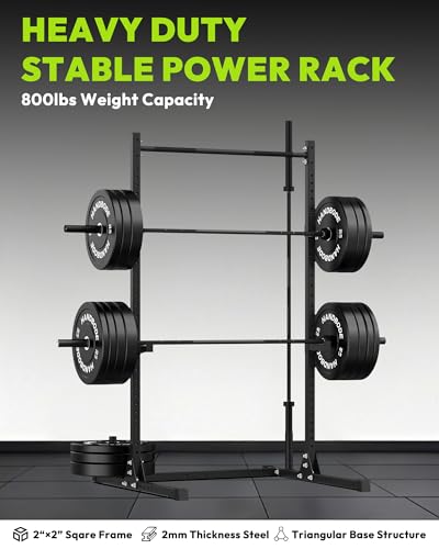 Image of HANDBODE Power Cage with Pull Up Bar, Multi-Functional Squat Rack for Home Gym, Heavy Capacity Adjustable Power Rack Fit 6 FT, 7 FT Barbell, Weightlifting, Strength Training, Bench Press, Fitness