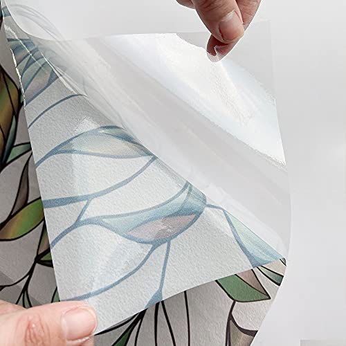 Funlife Frosted Stained Glass Privacy Window Film, Static Cling Glass Covering Sticker, Non-Adhesive Removable Window Decor, Abstract Geomery 11.8" X 118" #TOP2