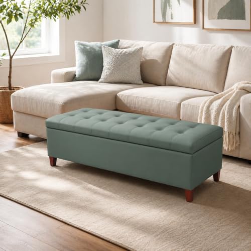Image of Ottoman with Storage 51 Inch End of Bed Storage Bench