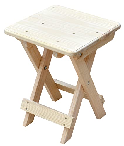 Banco Banquinho Madeira Dobrável Maciça Cadeira Reforçada