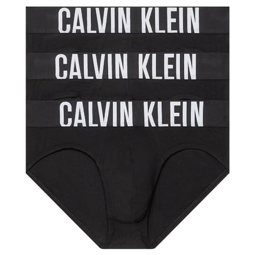 Calvin Klein Hip Brief 3Pk 000NB3607A Boxer Briefs de Cadera, Negro (Black, Black, Black), M para Hombre