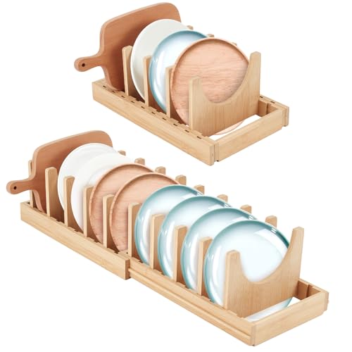 GLASSWINDS Bamboo Expandable Pots and Pans Organizer under...