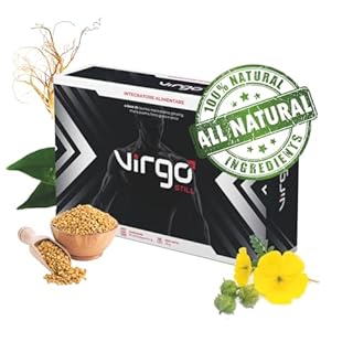 VirgoStill Integratore Sessuale per Uomo - Azione Istantanea e Prolungata per Aumentare Vigore, Prestazioni e Resistenza - 1200mg a Base di Taurina e Vitamine - 30 Pillole