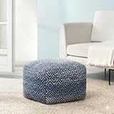 Picture of Anji Mountain 22"x22"x16" Handmade & Handcrafted Ottoman Pouf Comfortable Pouf Ottoman Foot Rest & Home Décor Accent for Living Room, Bedroom, Nursery, Kids Room, Patio