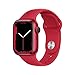 Produktbild Apple Watch Series 7 (GPS + Cellular, 41mm) Smartwatch - Aluminiumgehäuse Product(RED), Sportarmband Product(RED) - Regular. Fitnesstracker, Blutsauerstoff und EKGApps, Wasserschutz