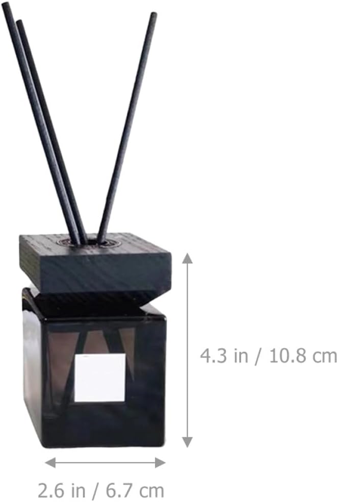 Aromatherapy Reed Diffuser Set 200ml Square Essential Oil Glass Bottle with White Waxwood Cap and Rattan Sticks Refillable Fragrance Diffuser for Home Décor and Relaxation
