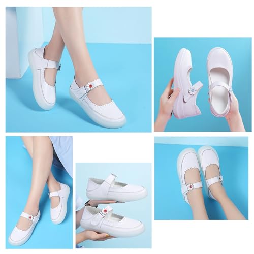 Spring Summer Adjustable Breathable Non-Slip Soft Bottom Nurse Shoes, Arch Support Women's Breathable Moccasins Shoes, Leather Loafers, for Mother Day Birthday Anniversary4