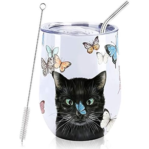 NymphFable 12oz Insulated Cat Cup Tumbler Cover