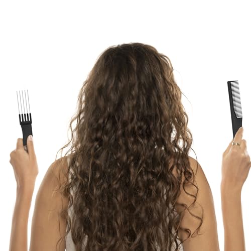 Conjunto de 2 peines metálicos para peinar y separar cabello miniatura 6
