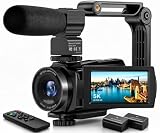 Video Camera Camcorder, 5K 48MP 10X Optical Zoom Vlogging Camera for YouTube, WiFi IR Night Vision Cam Corder with 3' 270° Touchscreen, Webcam Function, Stabilizer, Remote Control＆2 Batteries