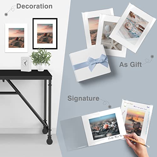 Golden State Art, Acid Free, Pack Of 25, 11X14 White Picture Mats Mattes With White Core Bevel Cut For 8X10 Photo + Backing + Bags #TOP6
