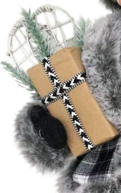 Windy Hill Collection Black & White Stylish Plaid Checkered Mrs. Claus 16" Inch Standing Christmas Figurine Figure Decoration 160036 #TOP3
