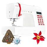 VERITAS Nähmaschine Claire I Computer-Nähmaschine Freiarm I 197 Stiche mit Speicherfunktion I Fußpedal I Alphabet & Zahlen I Einfädelhilfe, Fadenabschneider I LCD-Display & LED-Nählicht (weiß)