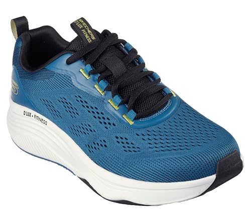 Skechers D'LUX Fitness-New Affinity Casual Lace Up Shoe for Mens, Teal Black- 232617-TLBK