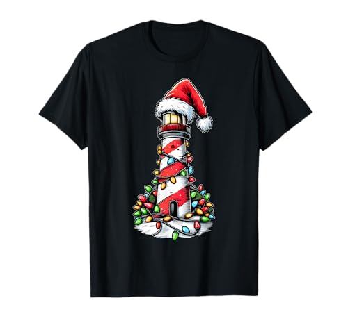Lighthouse Christmas Hat Xmas T-Shirt