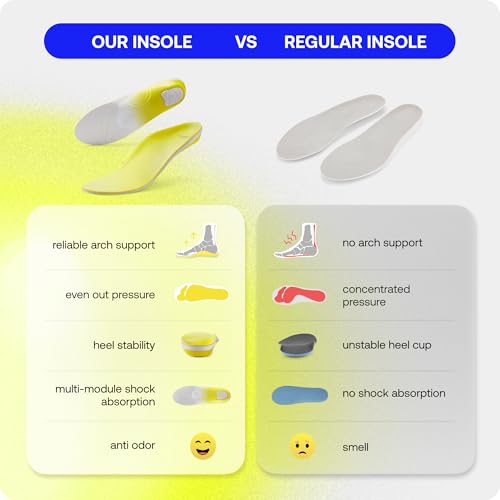 Image of VALSOLE Heavy Duty Support Orthotic Insoles for Men & Women 220+ lbs - Plantar Fasciitis, High Arch Support, Flat Feet Orthotics Inserts, Absorbs Shock, Standing All-Day Comfort Work Shoe Insoles