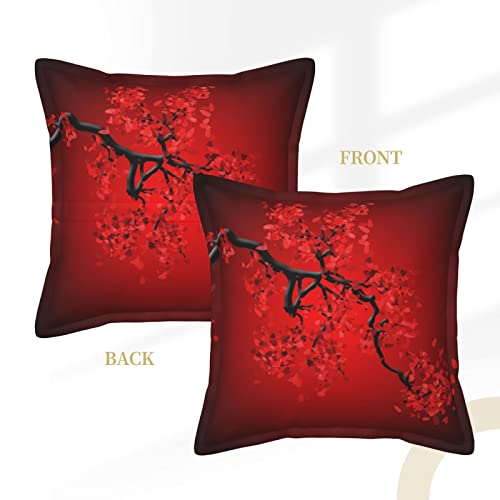 Housse de coussin en cuir de luxe brodé fleur de cerisier 45x45 - 4