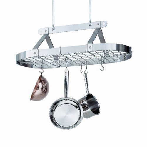 Free Shipping 🛒 Enclume 3-Foot Oval with Grid Premier Ceiling Rack, Chrome