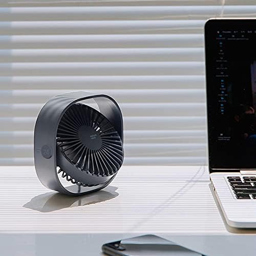 Simpeak Mini USB Desk Fan Cooling Quiet Portable USB Powered ONLY (No Battery), 3 Speed Setting 360° Adjustable Swivel for Home and Travel (Grey)