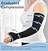 KEKING Lymphedema Medical Compression Arm Sleeve with Gauntlet, 15-20 mmHg Graduated Compression Full Arm Support for Women Men (Single), Long Pressure Arm Hand Brace for Arthritis, Bursitis, Edema