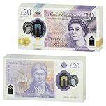 Mecool 5.47 x 2.87" 100 Pcs £20 Pounds Bills Pretend Cash | Fake Money for Movie, Videos, Magic or Board Game | Prop Money UK Fake Notes | Play Shop Accessories