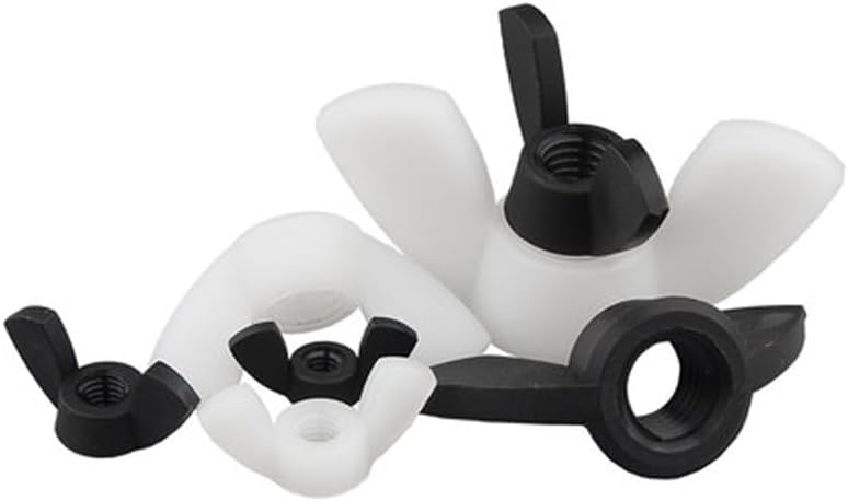 M3 M4 M5 M6 M8 M10 M12 PA66 nylon butterfly hand nuts ingots Shofar handle knob plastic insulation environmental nut|Nuts| - - (Size: M12 (5pcs), Color: black)