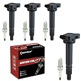 UF487 Ignition Coil Pack and Double Iridium Spark Plugs Set of 4 Compatible with...