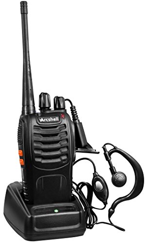 Arcshell Rechargeable Long Range Two-Way Radios With Earpiece 4 Pack Walkie Talkies Li-Ion Battery And Charger Included #TOP3