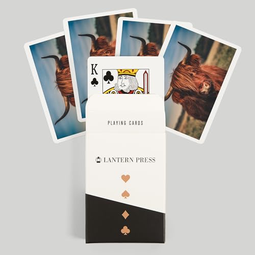 Baraja de 52 cartas tamaño póker con retrato vaca de las tierras altas miniatura 6
