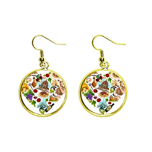 Pendientes de Italia como regalo ideal de joyería con bandera para coleccionistas de viajes