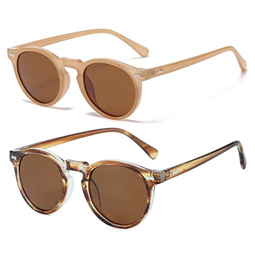 Image of Vintage Polarized Sunglasses for Men Women Round Retro Classic Fashion Eyewear UV400 Protection Sun Glasses