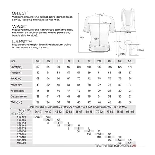 Maillot Ciclismo Hombre Verano, Equipo de Verano Transpirable Ropa Ciclismo + Shorts de Tirantes, pa